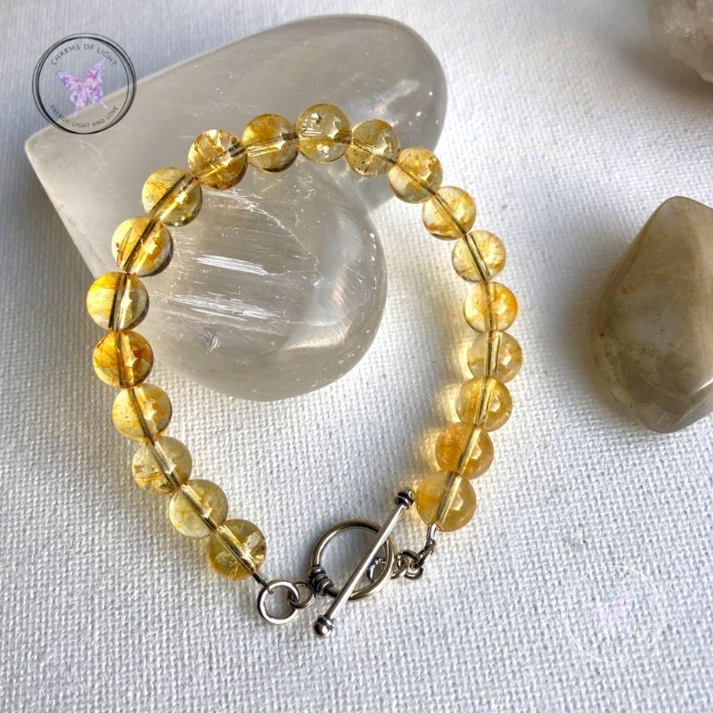 Citrine Healing Bracelet With Silver Toggle Clasp